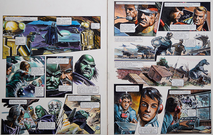 Complete Surrender from 'The Monsters of Caton' (TWO pages) (Originals) (Signed) by The Trigan Empire (Oliver Frey) at The Illustration Art Gallery