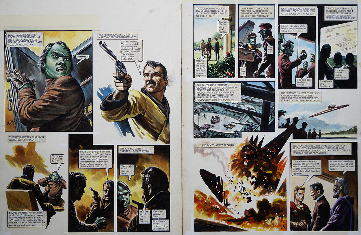 Secret Plans from 'The Digger' (TWO pages) (Originals) (Signed) art by The Trigan Empire (Oliver Frey) at The Illustration Art Gallery