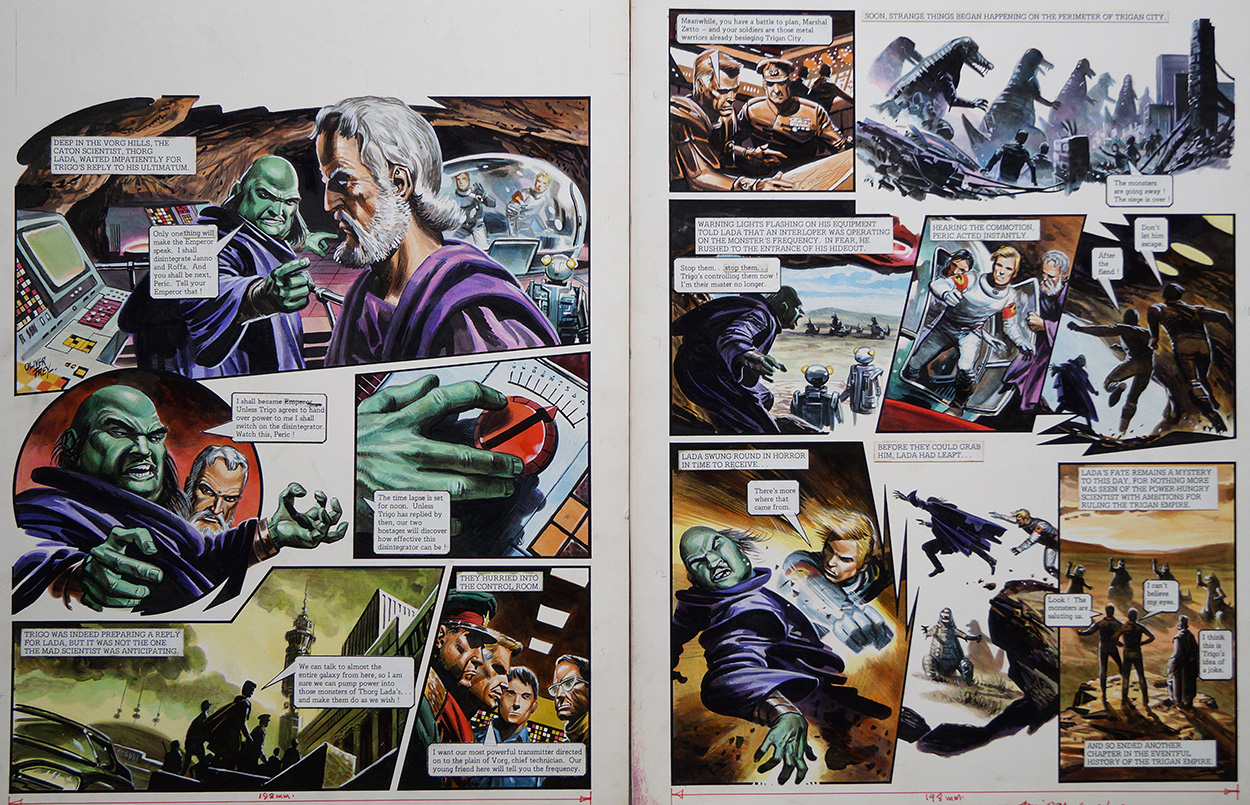 The Disintegrator from 'The Monsters of Caton' (TWO pages) (Originals) (Signed) art by The Trigan Empire (Oliver Frey) at The Illustration Art Gallery