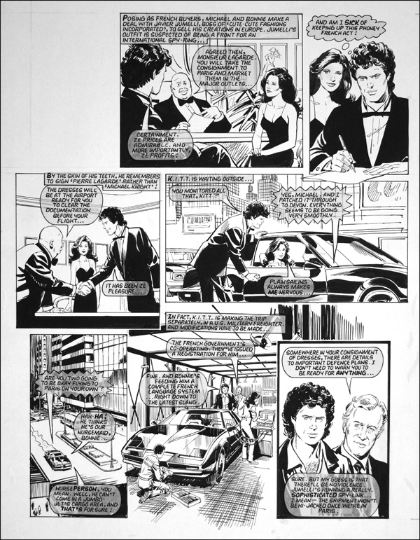 Knight Rider - Phoney French (Original) by Phil Gascoine at The Illustration Art Gallery