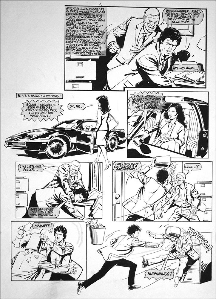 Knight Rider - KITT Hears Everything (TWO pages) (Originals) art by Phil Gascoine at The Illustration Art Gallery
