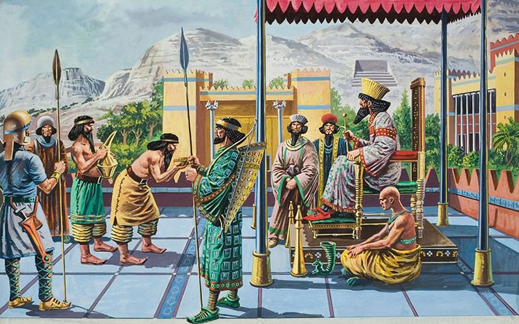King Darius I and Persepolis (Original) by Ruggero Giovannini at The Illustration Art Gallery