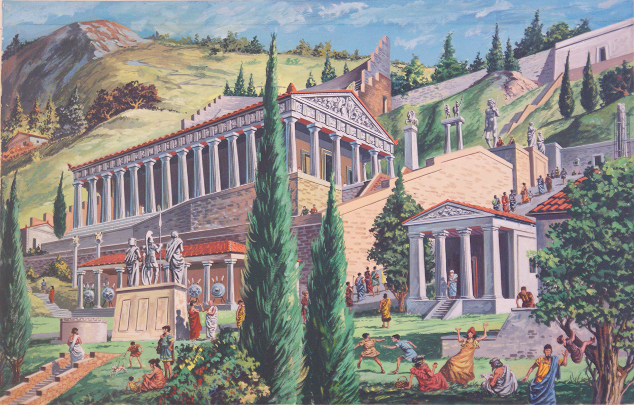 The Temple of Apollo at Delphi (Original) art by Ruggero Giovannini at The Illustration Art Gallery