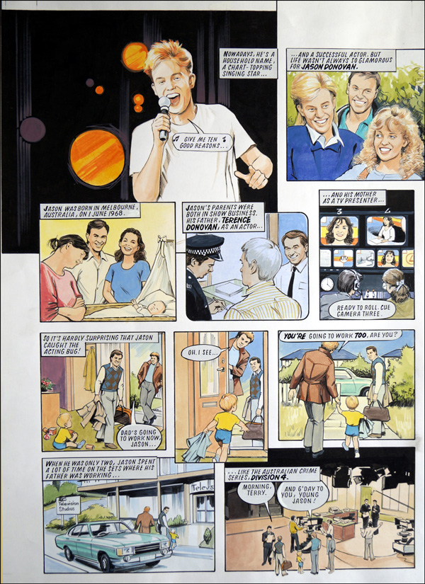 Jason Donovan Story A (TWO pages) (Originals) (Signed) by Maureen & Gordon Gray at The Illustration Art Gallery