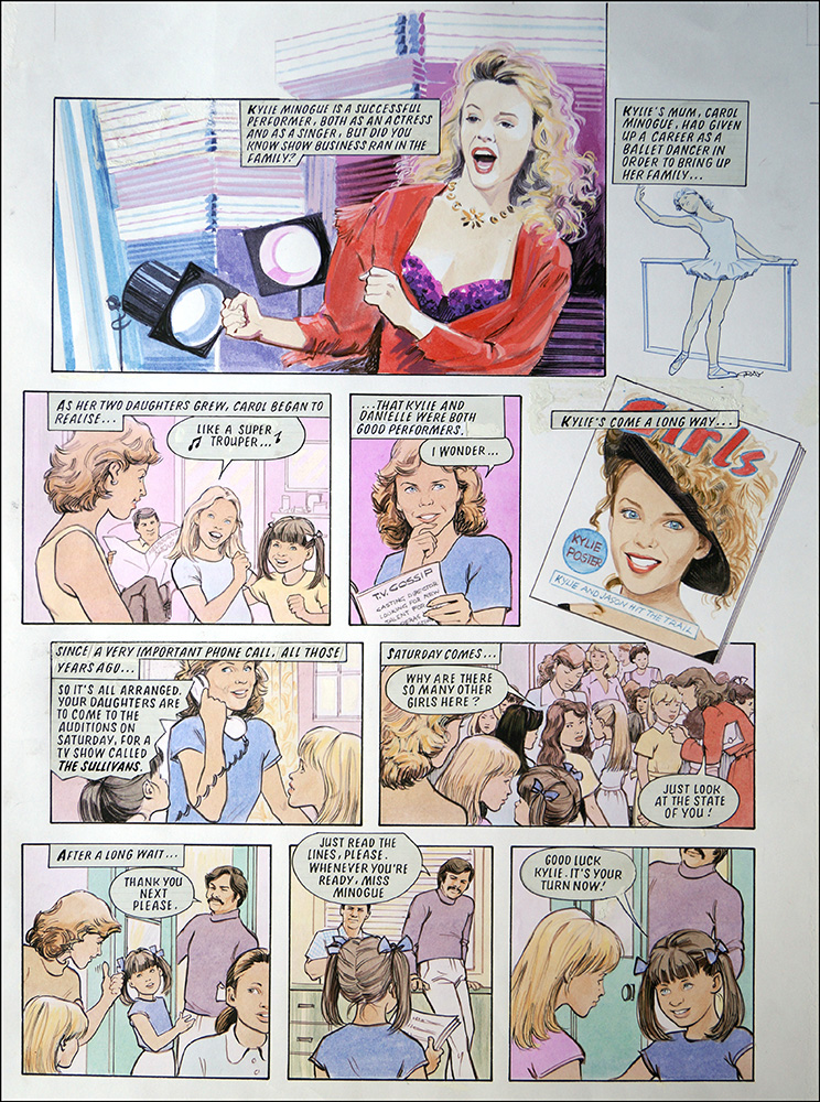 Kylie Minogue - Kylie's Story 2 (TWO pages) (Originals) (Signed) art by Maureen & Gordon Gray Art at The Illustration Art Gallery