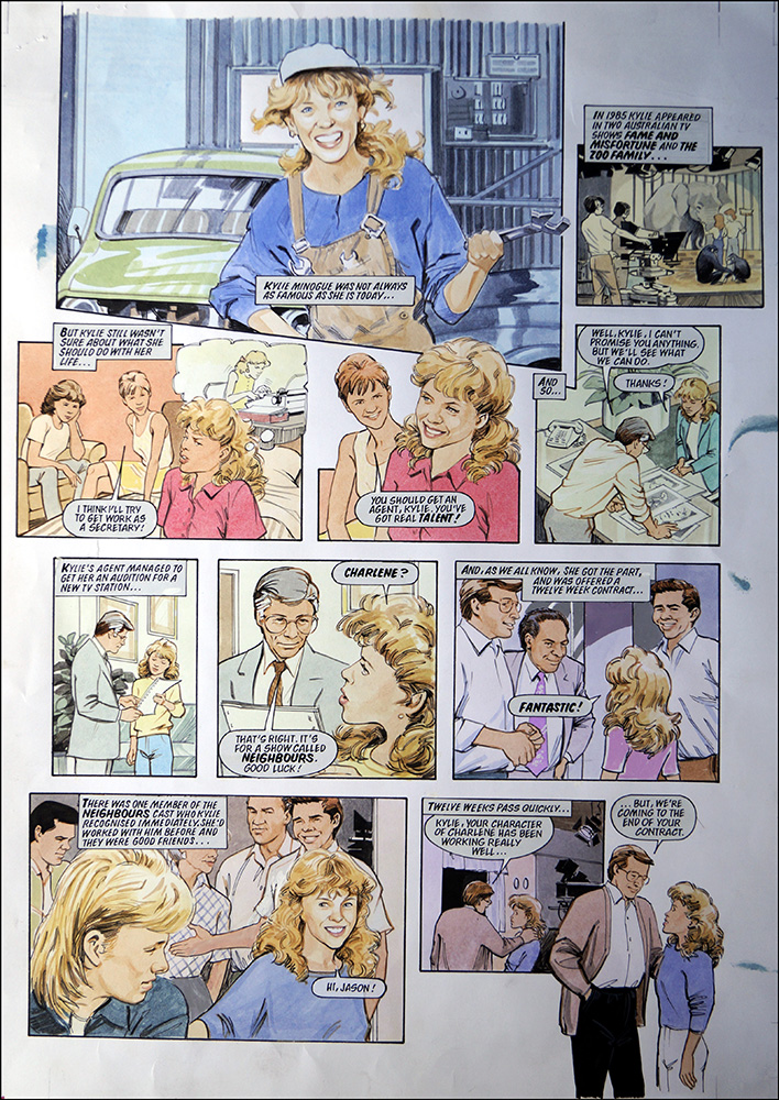 Kylie Minogue - Kylie's Story 4 (TWO pages) (Originals) art by Maureen & Gordon Gray Art at The Illustration Art Gallery