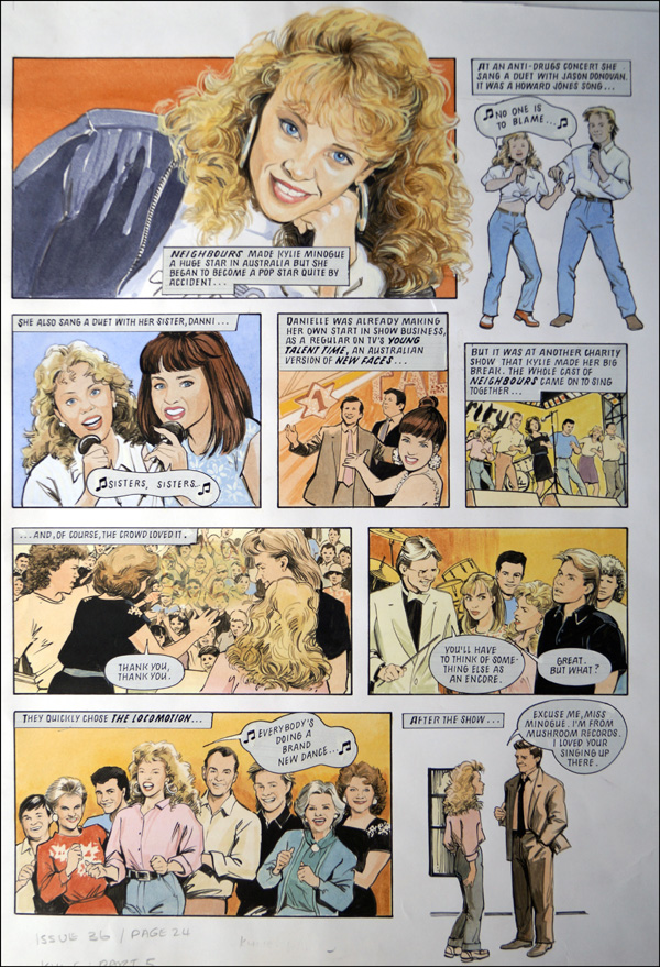 Kylie Minogue - Kylie's Story 5 (TWO pages) (Originals) by Maureen & Gordon Gray at The Illustration Art Gallery