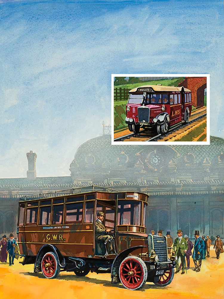 Bus and Rail (Original) art by Harry Green at The Illustration Art Gallery