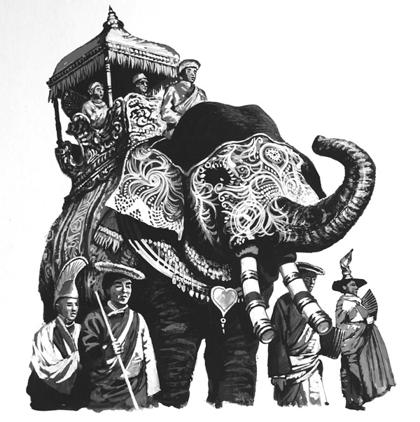 The King of Nepal (Original) by Harry Green at The Illustration Art Gallery
