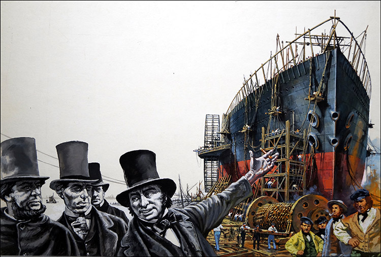 Building the Great Eastern (Original) by Harry Green at The Illustration Art Gallery