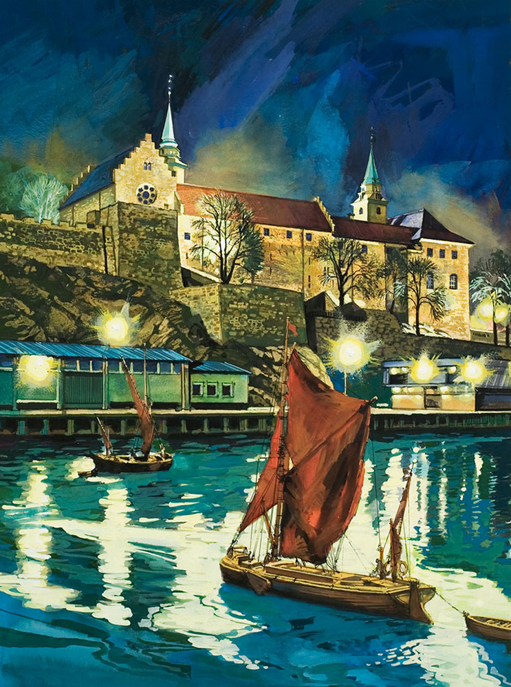 Akershus Castle, Oslo (Original) art by Harry Green at The Illustration Art Gallery