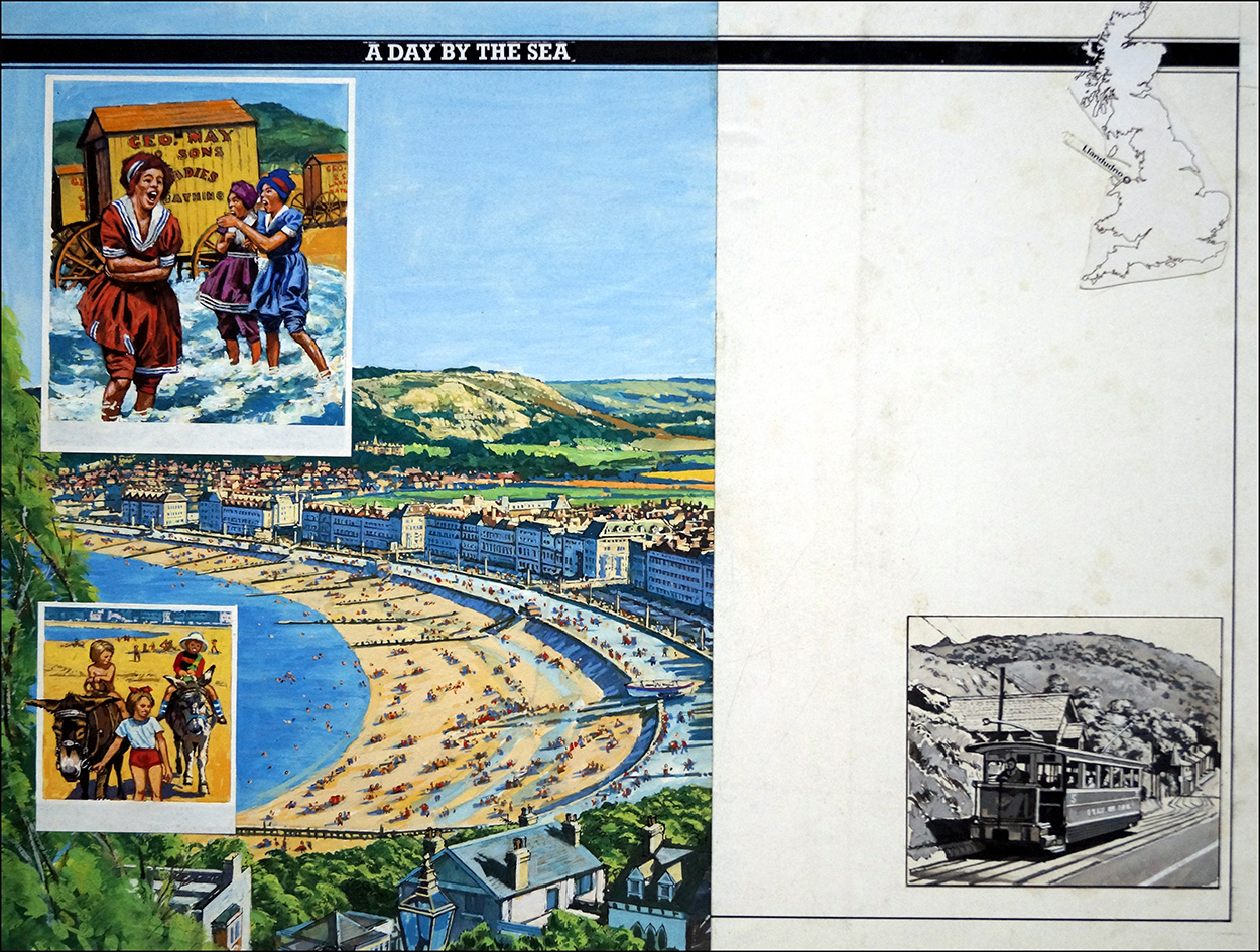 Llandudno - A Day By The Sea (Original) art by Harry Green at The Illustration Art Gallery