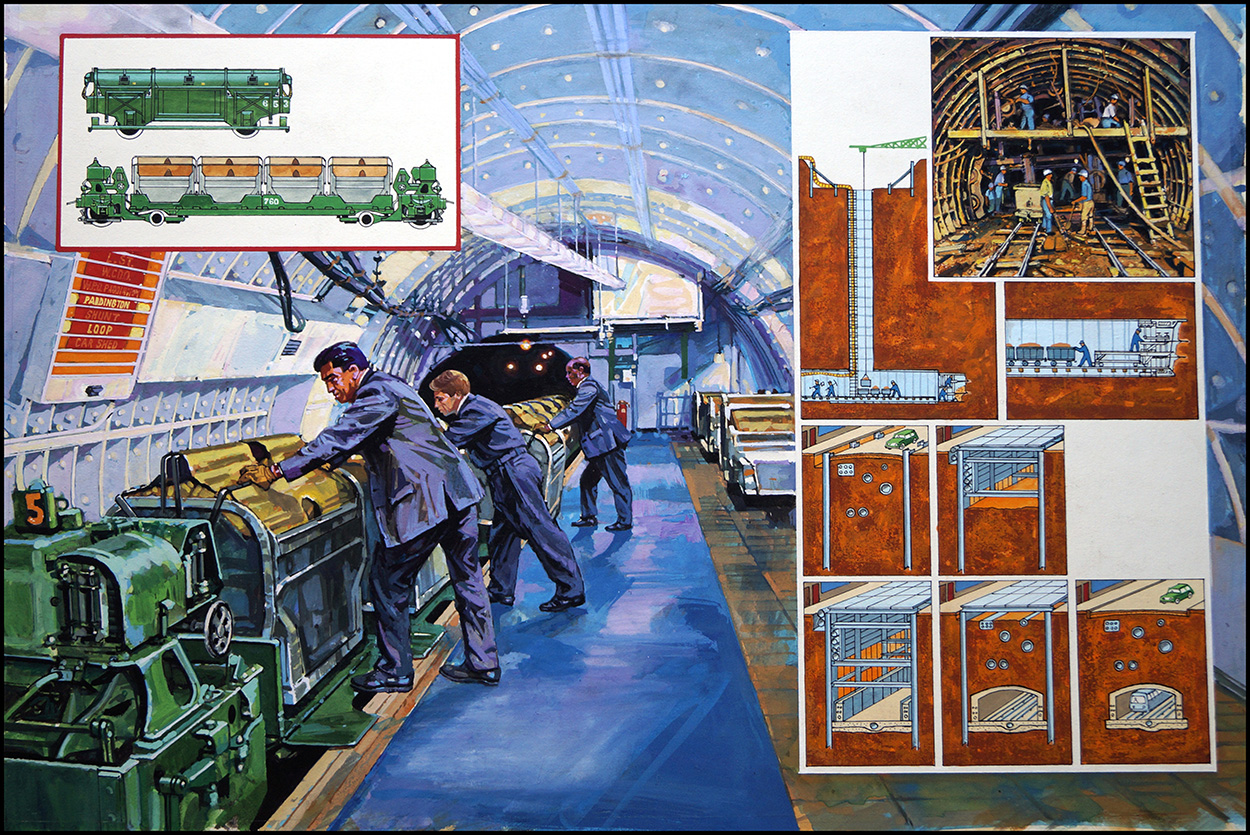London's Underground Mail Trains (Original) art by Harry Green at The Illustration Art Gallery