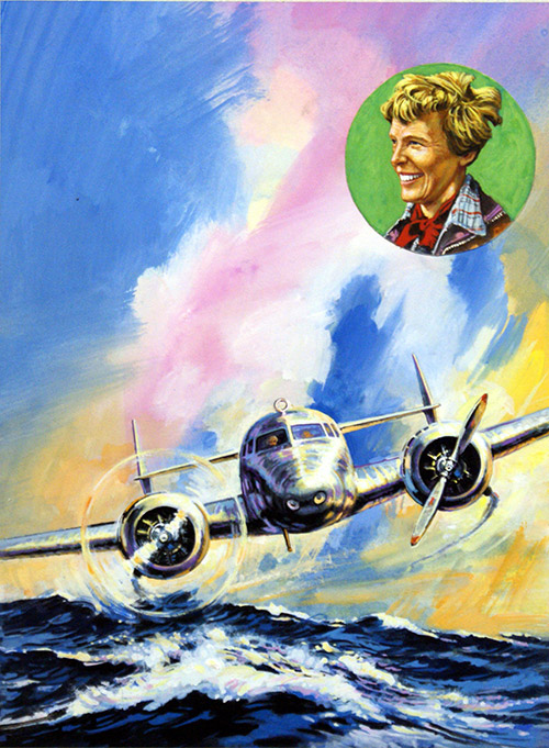 Amelia Earhart (Original) by Harry Green at The Illustration Art Gallery