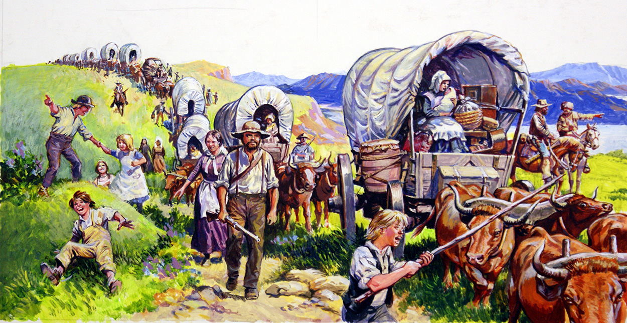 On The Oklahoma Trail (Original) art by Harry Green at The Illustration Art Gallery
