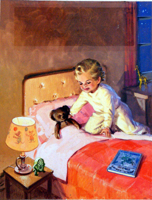 Bedtime Reading (Original) by Roger Hall Art at The Illustration Art Gallery