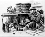 British Machine Gunner waiting for the Germans outside Dunkirk (Original)
