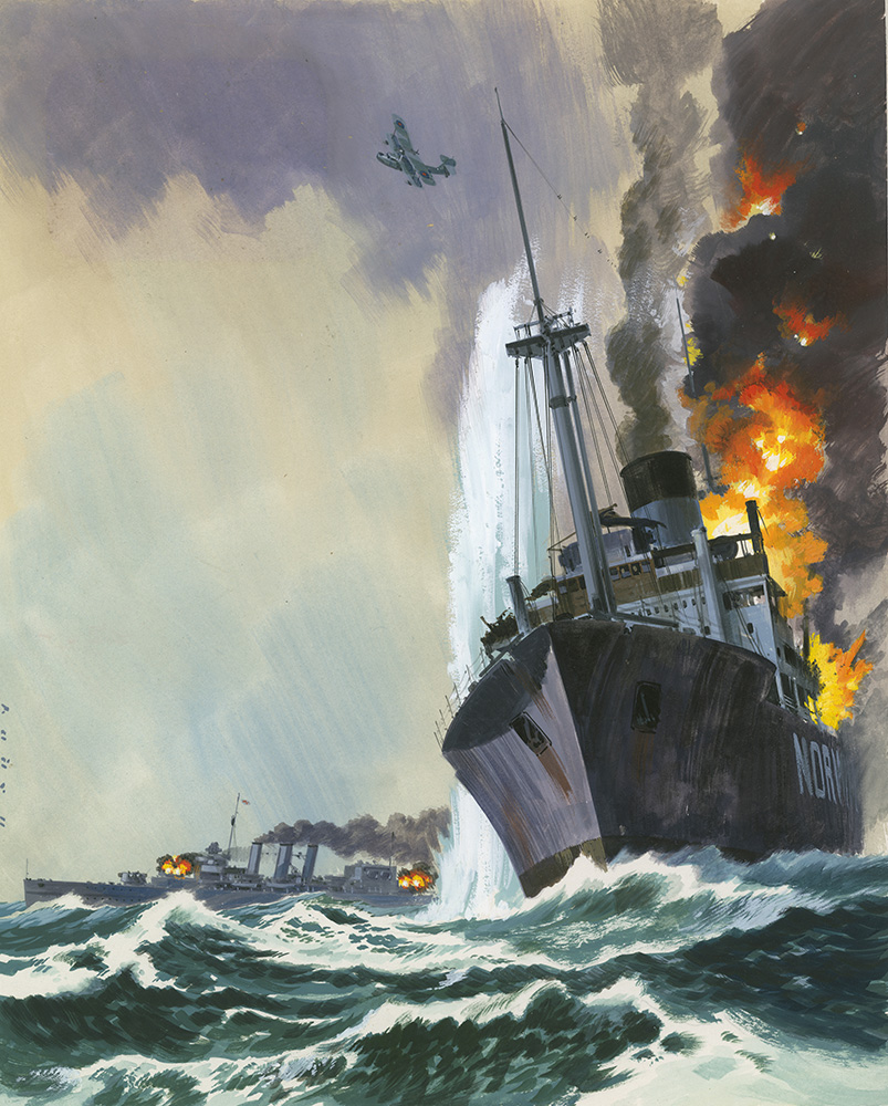 The Deadly Penguin: German Navy in WW2 (Original) (Signed) art by Sea (Wilf Hardy) at The Illustration Art Gallery