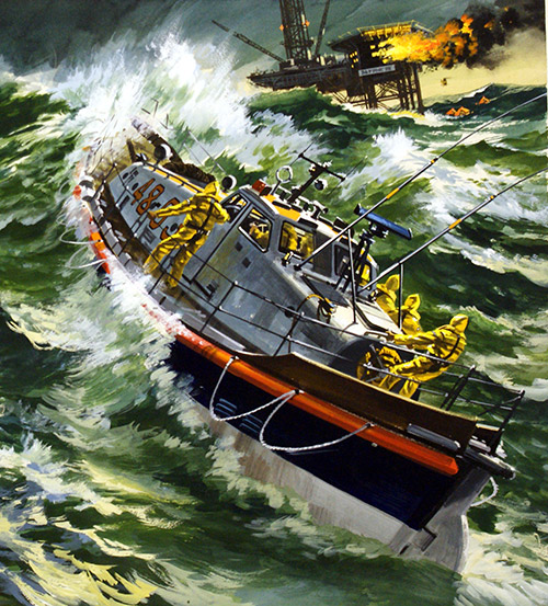 The RNLI (Original) (Signed) by Sea (Wilf Hardy) at The Illustration Art Gallery