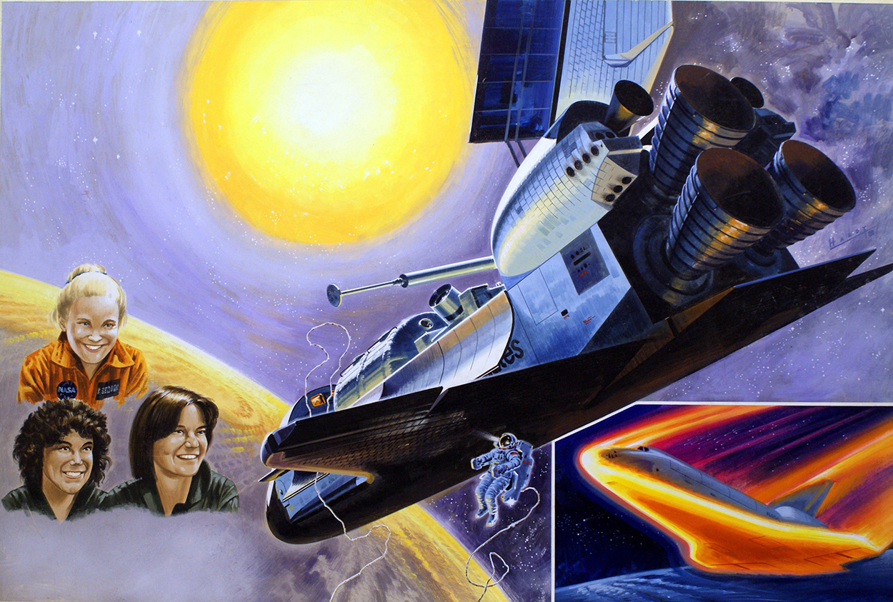 Women in Space (Original) (Signed) art by Space (Wilf Hardy) at The Illustration Art Gallery