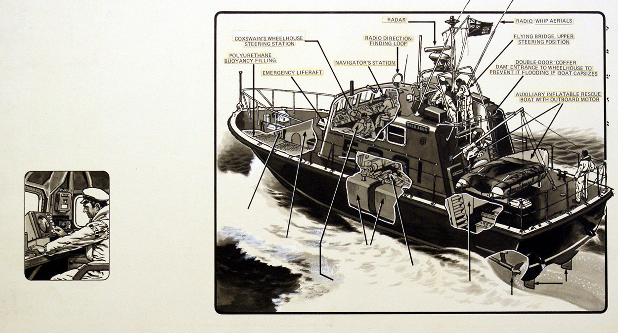 The Lifeboat (Original) (Signed) art by Sea (Wilf Hardy) at The Illustration Art Gallery