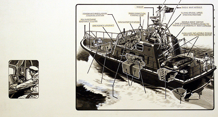 The Lifeboat (Original) (Signed) by Sea (Wilf Hardy) at The Illustration Art Gallery
