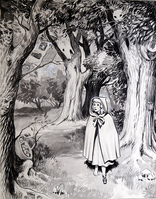 Little Red Riding Hood (Original) (Signed) by Don Harley at The Illustration Art Gallery