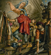 Michelangelo Painting the Sistine Chapel (Original) (Signed)