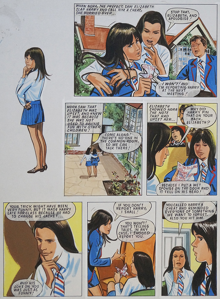 Enid Blyton's The Naughtiest Girl in the School: The Apology (THREE pages) (Originals) art by Tony Higham Art at The Illustration Art Gallery