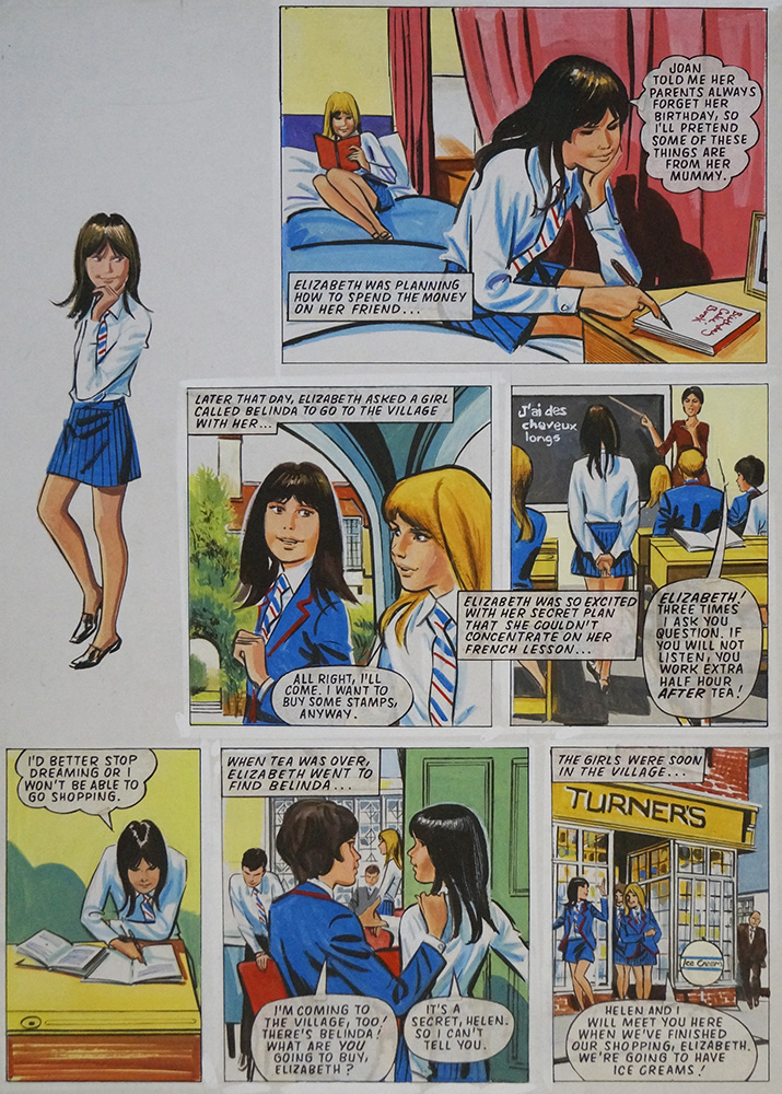 Enid Blyton's The Naughtiest Girl in the School: The Pound (THREE pages) (Originals) art by Tony Higham Art at The Illustration Art Gallery