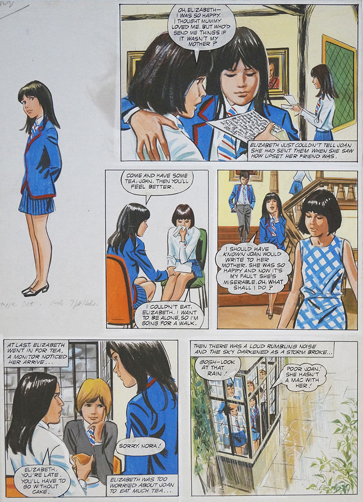 Enid Blyton's The Naughtiest Girl in the School: The Soaking (THREE pages) (Originals) art by Tony Higham at The Illustration Art Gallery