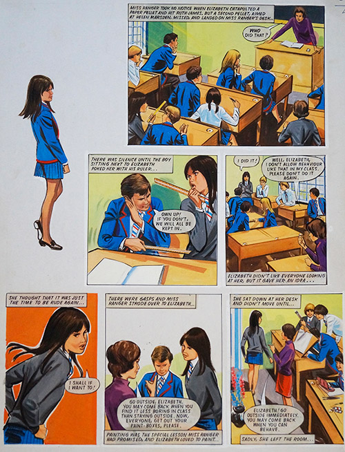 Enid Blyton's The Naughtiest Girl in the School: The Buzz (THREE pages) (Originals) by Tony Higham at The Illustration Art Gallery