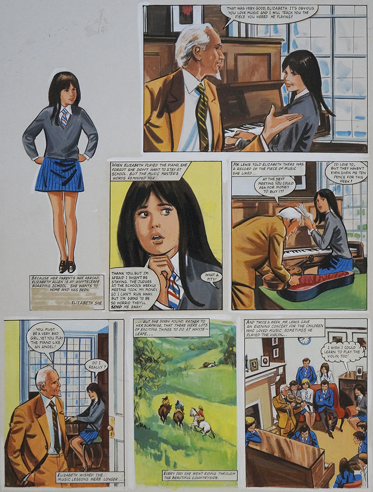 Enid Blyton's The Naughtiest Girl in the School: A Very Bad Girl (THREE pages) (Originals) art by Tony Higham Art at The Illustration Art Gallery