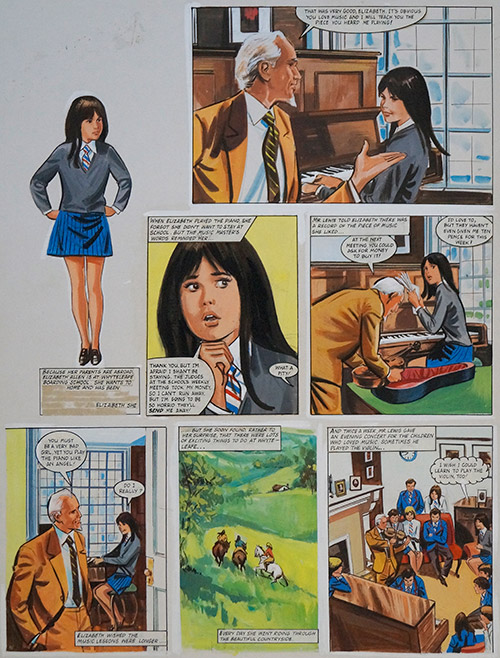 Enid Blyton's The Naughtiest Girl in the School: A Very Bad Girl (THREE pages) (Originals) by Tony Higham at The Illustration Art Gallery