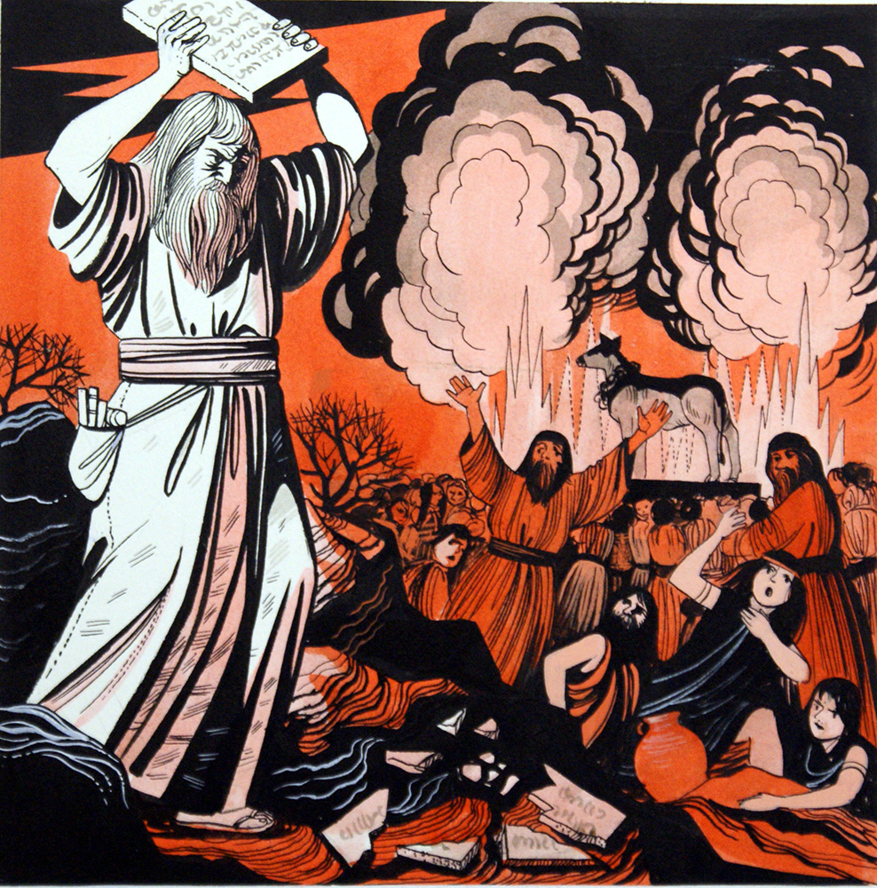 Moses Breaking the Tablets (Original) art by Richard Hook at The Illustration Art Gallery