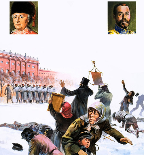 Russia 1905 Revolution (Original) by Andrew Howat Art at The Illustration Art Gallery