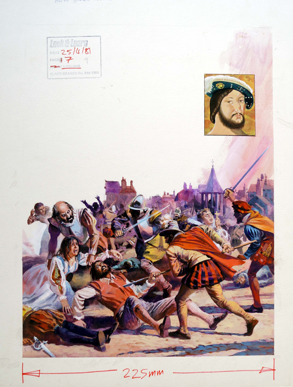 History Of France - The St. Bartholomew's Day Massacre (Original) by Andrew Howat Art at The Illustration Art Gallery