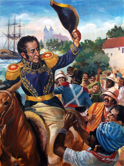 Simon Bolivar (Original) (Signed) by Andrew Howat Art at The Illustration Art Gallery