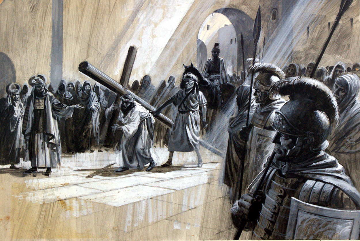 Christ Carrying the Cross (Original) art by Andrew Howat Art at The Illustration Art Gallery