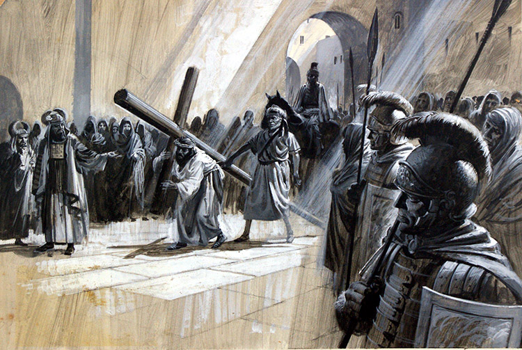 Christ Carrying the Cross (Original) by Andrew Howat Art at The Illustration Art Gallery