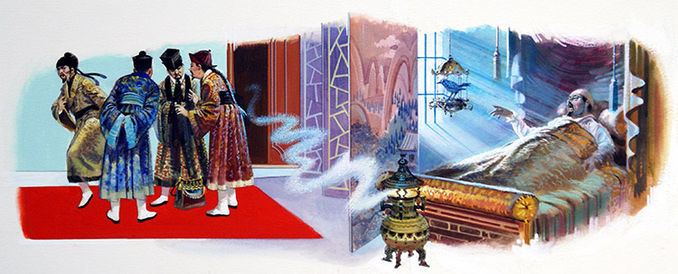 The Emperor and the Nightingale 1 (Original) by Andrew Howat Art at The Illustration Art Gallery