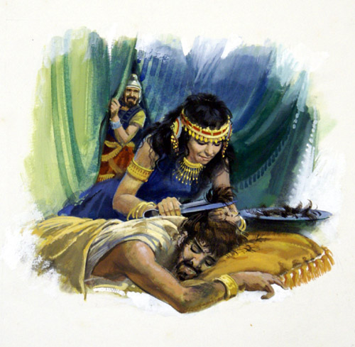 Samson and Delilah (Original) by Andrew Howat Art at The Illustration Art Gallery