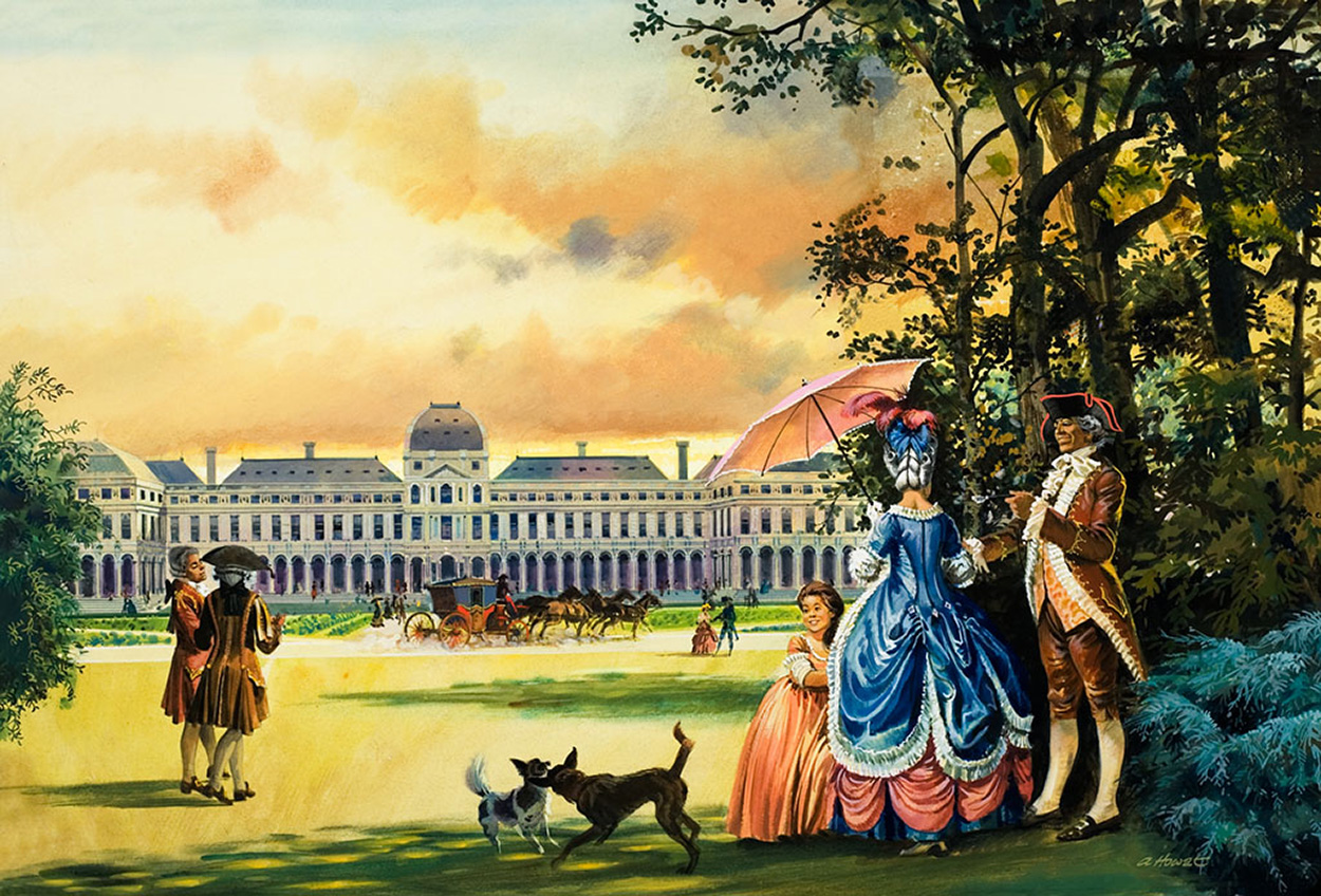 Palace of the Tuileries in Paris (Original) (Signed) art by Andrew Howat Art at The Illustration Art Gallery