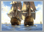 'Victory' races 'Temeraire' for the enemy line 1805 (Signed) (Limited Edition)