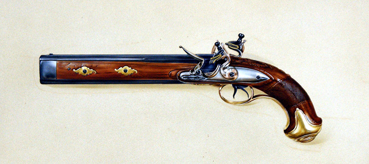 Flintlock Pistol, 1790 (Original) by E Hyde Art at The Illustration Art Gallery