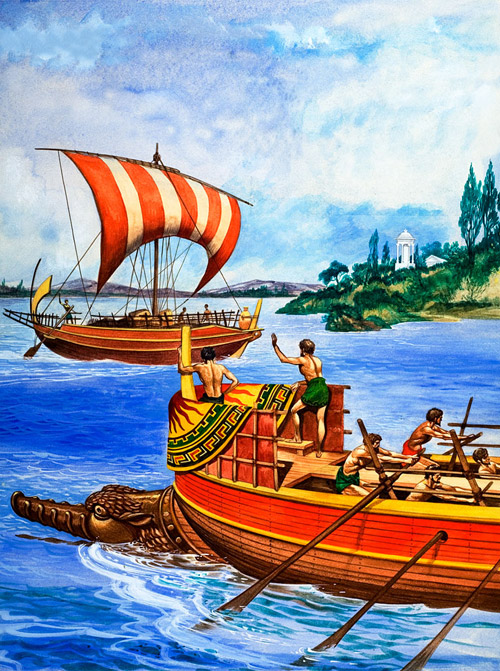 Who Were the First Sailors? (Original) by Peter Jackson Art at The Illustration Art Gallery