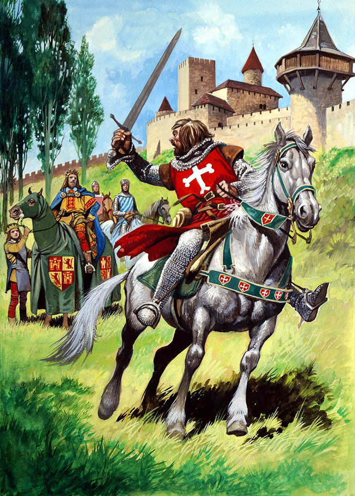 Knight on a Quest (Original) art by British History (Peter Jackson) at The Illustration Art Gallery