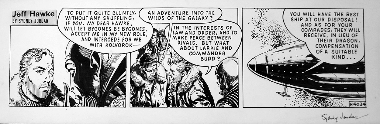 Jeff Hawke daily strip 4034 (Original) (Signed) art by Sydney Jordan at The Illustration Art Gallery