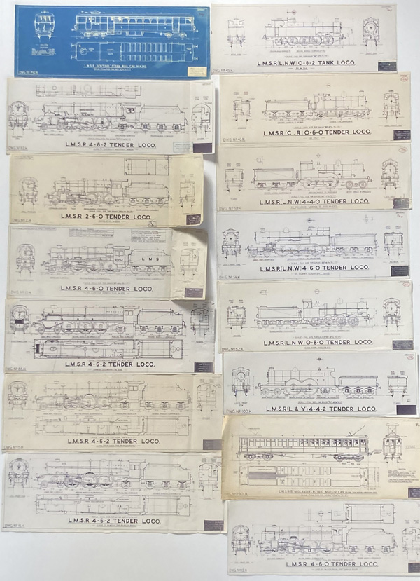 15 Steam Railway Related Blueprints (Originals) by Transport at The Illustration Art Gallery