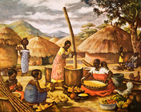 Preparing Mealies in east Africa (Original Macmillan Poster) (Print)